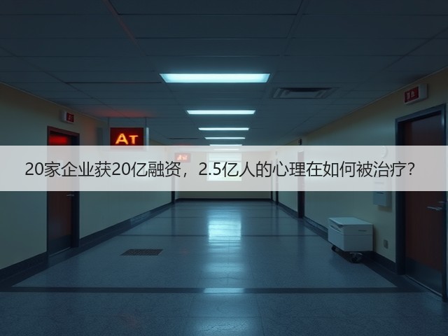 20家企业获20亿融资，2.5亿人的心理在如何被治疗？(图3)
