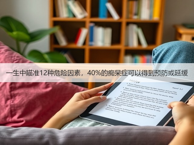 一生中瞄准12种危险因素，40%的痴呆症可以得到预防或延缓(图2)