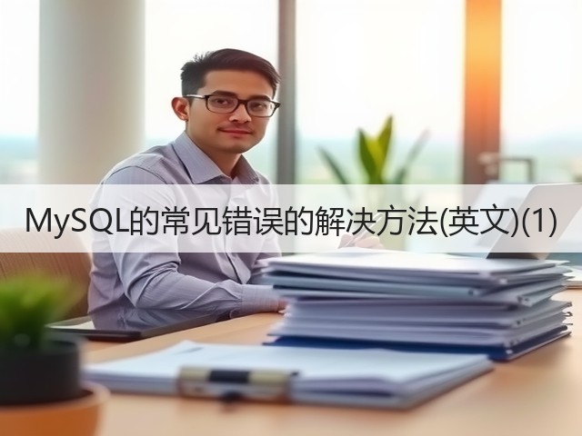 MySQL的常见错误的解决方法(英文)(1)(图3)