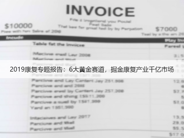 2019康复专题报告:6大黄金赛道,掘金康复产业千亿市场(图2) 2019康复专题报告:6大黄金赛道,掘金康复产业千亿市场(图2)