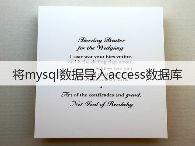 将mysql数据导入access数据库(图2) 将mysql数据导入access数据库(图2)