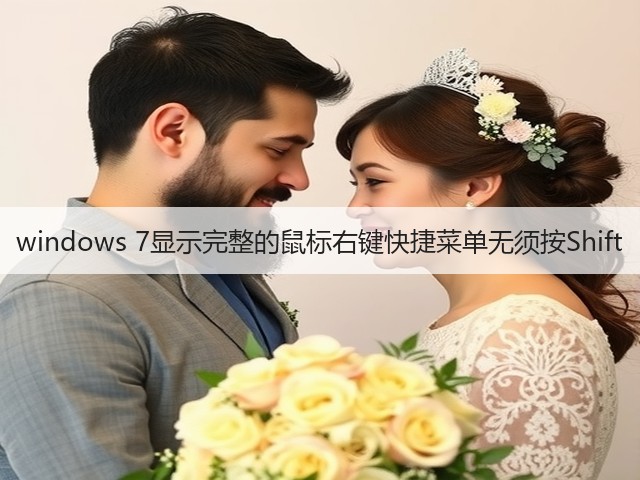 windows 7显示完整的鼠标右键快捷菜单无须按Shift(图1) windows 7显示完整的鼠标右键快捷菜单无须按Shift(图1)