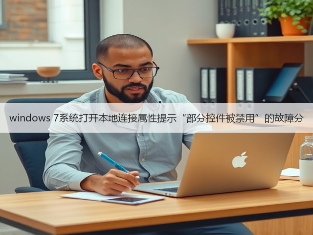 windows 7系统打开本地连接属性提示“部分控件被禁用”的故障分(图2) windows 7系统打开本地连接属性提示“部分控件被禁用”的故障分(图2)