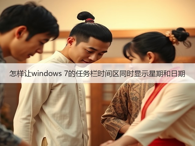 怎样让windows 7的任务栏时间区同时显示星期和日期(图1)