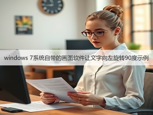 windows 7系统自带的画图软件让文字向左旋转90度示例(图3)