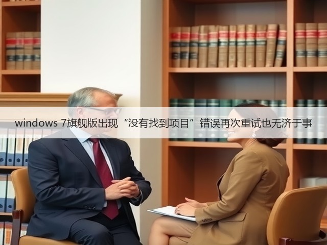windows 7旗舰版出现“没有找到项目”错误再次重试也无济于事(图3) windows 7旗舰版出现“没有找到项目”错误再次重试也无济于事(图3)