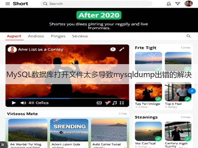 MySQL数据库打开文件太多导致mysqldump出错的解决(图2) MySQL数据库打开文件太多导致mysqldump出错的解决(图2)