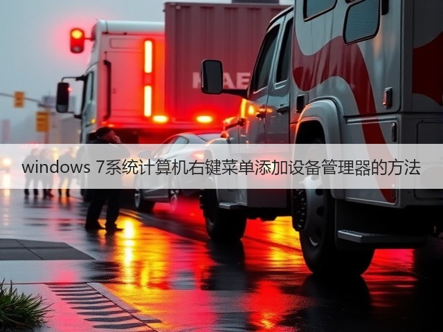 windows 7系统计算机右键菜单添加设备管理器的方法(图3) windows 7系统计算机右键菜单添加设备管理器的方法(图3)