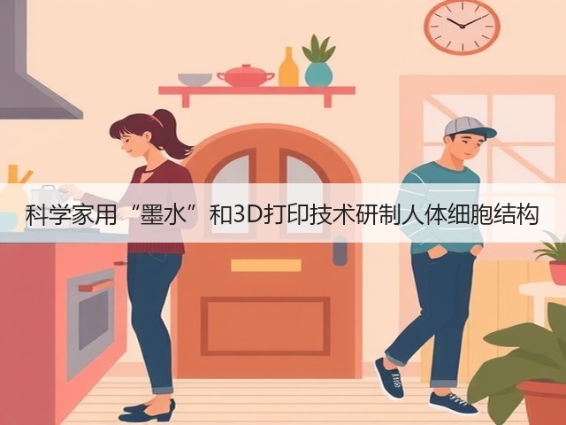 科学家用“墨水”和3D打印技术研制人体细胞结构(图1)