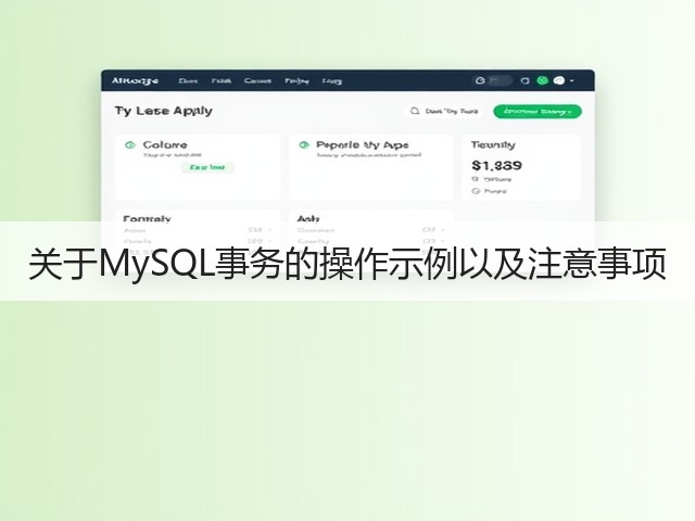 关于MySQL事务的操作示例以及注意事项(图2) 关于MySQL事务的操作示例以及注意事项(图2)