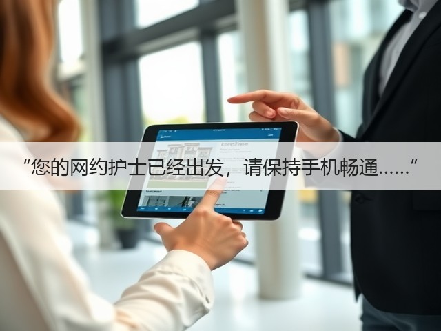 “您的网约护士已经出发,请保持手机畅通……”(图3) “您的网约护士已经出发,请保持手机畅通……”(图3)
