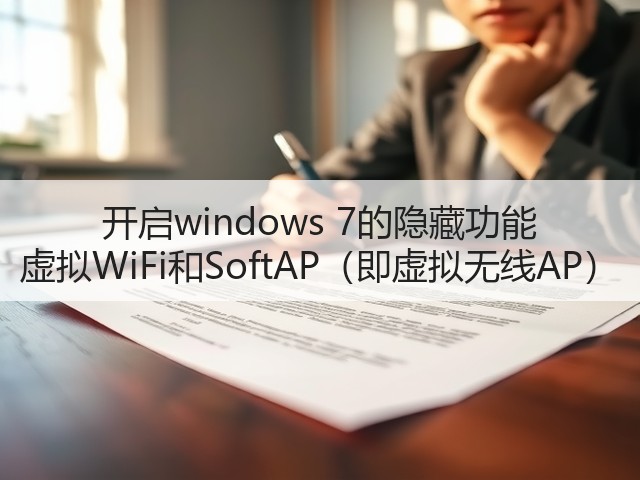 开启windows 7的隐藏功能 虚拟WiFi和SoftAP(即虚拟无线AP)(图2) 开启windows 7的隐藏功能 虚拟WiFi和SoftAP(即虚拟无线AP)(图2)