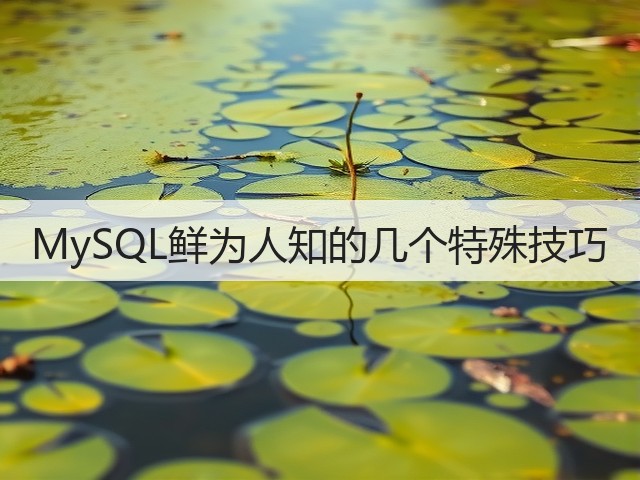 MySQL鲜为人知的几个特殊技巧(图1) MySQL鲜为人知的几个特殊技巧(图1)