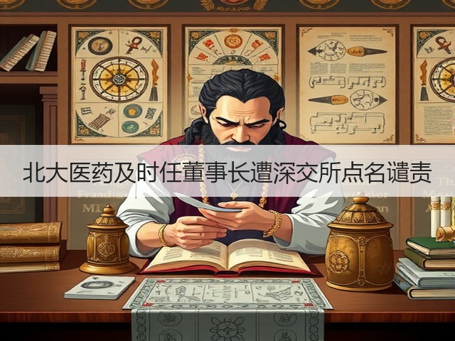 北大医药及时任董事长遭深交所点名谴责(图1)