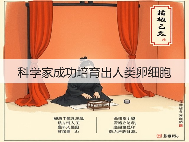 科学家成功培育出人类卵细胞(图2)